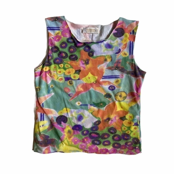 Eleanora Amadei Italy Abstract Floral Tank Top - Picture 1 of 6